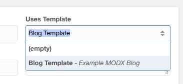 MODX Resource Template
