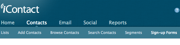 iContact Sign Up Forms